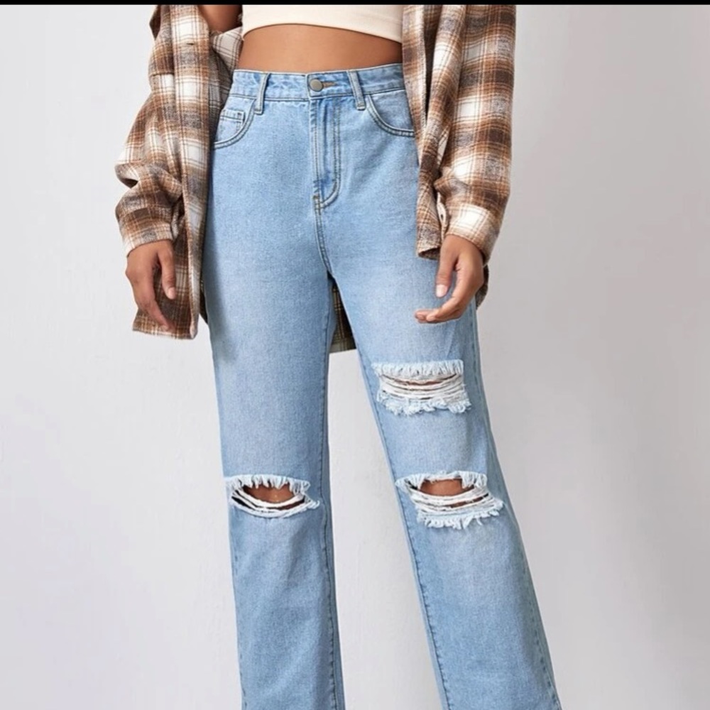 wide leg high waisted light was jeans